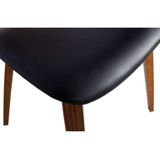 vtwonen Classic Eetkamerstoel - Zwart/walnoot - 81x48x50