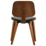 vtwonen Classic Eetkamerstoel - Zwart/walnoot - 81x48x50