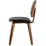 vtwonen Classic Eetkamerstoel - Zwart/walnoot - 81x48x50