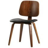 vtwonen Classic Eetkamerstoel - Zwart/walnoot - 81x48x50
