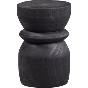WOOOD Bikkel Kruk - Hout - Zwart - 40x28x28