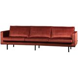 BePureHome Rodeo Bank 3-zits Velvet Chestnut - Modern en eigentijds design - Hoge kwaliteit velvet bekleding - Royaal en stevig zitcomfort