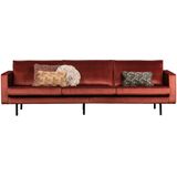 BePureHome Rodeo Bank 3-zits Velvet Chestnut - Modern en eigentijds design - Hoge kwaliteit velvet bekleding - Royaal en stevig zitcomfort