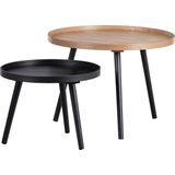WOOOD Mesa Bijzettafel Hout Zwart 45x45x45