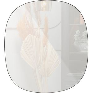 WOOOD Exclusive Philou Spiegel Glas/Metaal Zwart 60x55x0,5