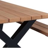 Woood Tablo WOOOD Picknicktafel Met X-poot Buiten Tablo - Naturel - 75x206x145