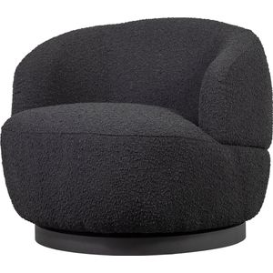 BePureHome Woolly Draaifauteuil - Boucle - Antraciet - 71x84x88