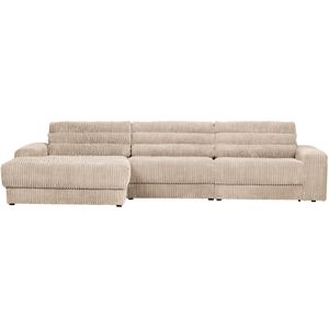 BePureHome Date Chaise Longue Links - Ribstof - Naturel - 78x316x162: Stijlvolle chaise longue van BePureHome