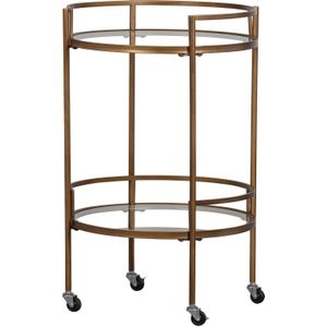 WOOOD Exclusive Zora Trolley - Metaal/Glas - Antique Brass - 79x50x50