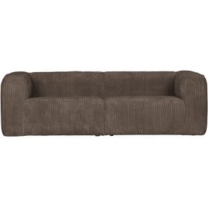 WOOOD Exclusive Bean 3,5-Zits Bank - Grove Ribstof - Mud - 73x246x96 - Stoer en comfortabel