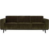 BePureHome Statement 3-Zits Bank - Ribstof - Groen - Luxueus en elegant design