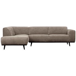 BePureHome Statement Hoekbank Links - Rib - Clay - Luxueus en elegant design