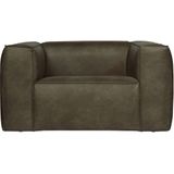 WOOOD Bean Fauteuil - Recycle Leer - Army - 74x146x98