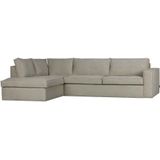 WOOOD Freddie Hoekbank Links - Stof Naturel - 283x197x90 cm - Comfortabele en tijdloze loungebank