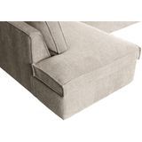 WOOOD Freddie Hoekbank Links - Stof Naturel - 283x197x90 cm - Comfortabele en tijdloze loungebank