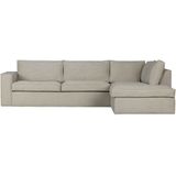 WOOOD Freddie Hoekbank Rechts - Naturel - 283x197x90 cm - Sterke stof - Comfortabel loungen