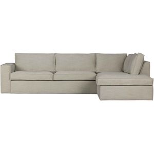 WOOOD Freddie Hoekbank Rechts - Naturel - 283x197x90 cm - Sterke stof - Comfortabel loungen