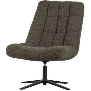 WOOOD Job Draaifauteuil - Teddy - Groen - 101x70x85