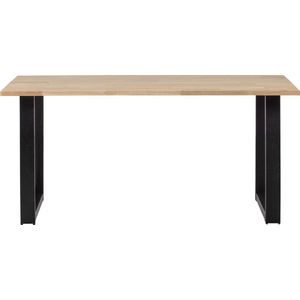 WOOOD Tablo Tafel met U-Poot - Eiken/Metaal - 75x160x90