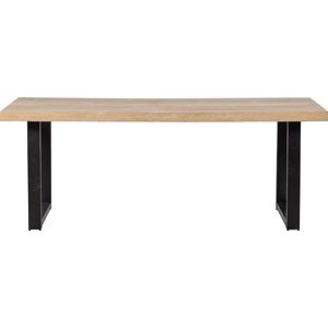 WOOOD Tablo Tafel met U-Poot - Mango/Metaal - 75x180x90