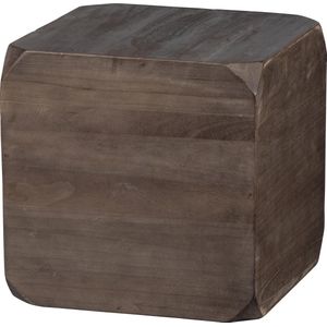 WOOOD Exclusive Lio Bijzettafel - Hout - Donkerbruin - 46x46x46