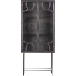 BePureHome Gracious Vitrinekast - Metaal - Zwart - 181x81x41