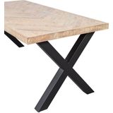 WOOOD Tablo Tafel Visgraat met Alkmaar Poot - Mango - 75x180x90