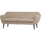 WOOOD Rocco 2-Zits Bank - Velvet - Zand - 75x187x82 - Luxueuze bank met strak design