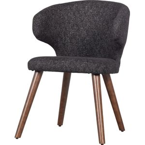 vtwonen Cape Eetkamerstoelen - Stof - Zwart - Set van 2