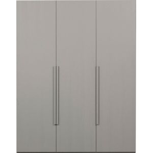 WOOOD - Rens - Kledingkast - Noten/Grijs - 3-Deurs - 210x165x58
