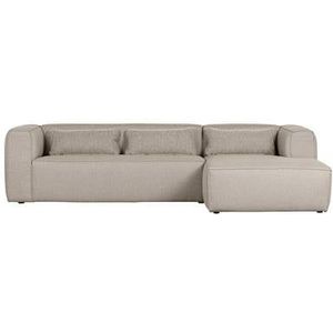 WOOOD Bean Hoekbank met Chaise Longue Rechts - Melange - Beige