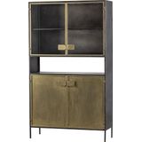 BePureHome Pack Vitrinekast - Metaal - Antique Brass- 190x110x38