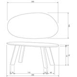 BePureHome Roundly Eetkamertafel - Mangohout - Walnoot - 76x200x100