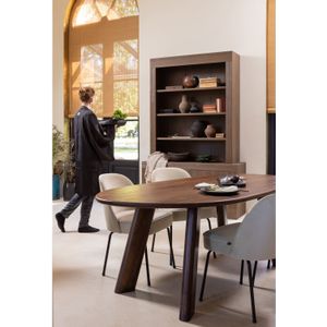 Roundly Eettafel - Mangohout - Walnootkleur - Organisch Vormgegeven
