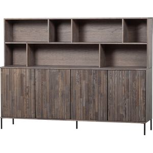 WOOOD New Gravure Wandkast - Essen - Espresso - 150x200x44