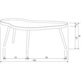 WOOOD Mae Bijzettafel - Grenen/MDF - Alpaca - 35x100x58