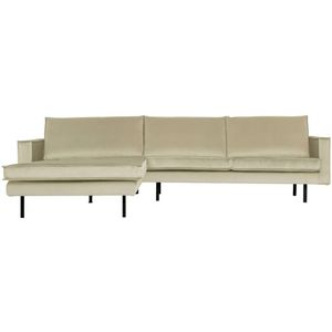 BePureHome Rodeo Chaise Longue Links - Velvet - Pistache - 85x300x86 - Royale chaise longue bank