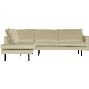 BePureHome Rodeo Hoekbank Links - Polyester - Pistache - 85x266x86/213: Modern en stoer design, royaal zitcomfort