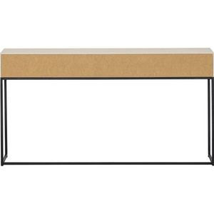 WOOOD - Silas - Moderne Sidetable - Dust - Grenenhout - Zwart Metalen Onderstel