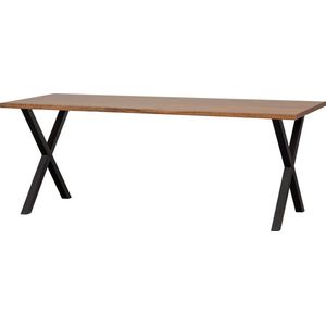 WOOOD Jimmy Eettafel Incl. X-poot - Notenfineer - Naturel - 75x200x90