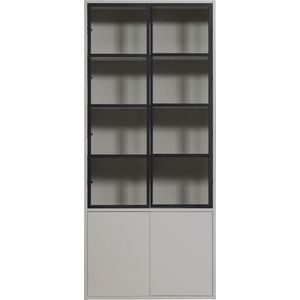 vtwonen Basic 4-Deurs Vitrinekast - Grenen - Mist - 230x101x40