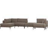 vtwonen Couple Lounge Element Rechts Taupe - Flexibele zithoek met luchtig design en geweven melange stof