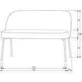 BePureHome Vogue Eetbank - Comfortabele en stijlvolle eettafelbank - Fluweel - Honing Geel - 82,5x120x59 cm