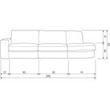 Vtwonen Family 2,5-Zits Ronding Rechts - PE - Warm Grijs - 85x298x98