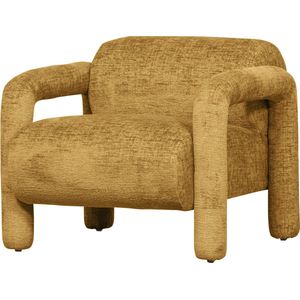 WOOOD Lenny Fauteuil - Polyester - Goud/Geel - 65x76x82