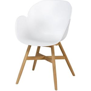 Exotan Tulip Tuin Fauteuil - Teak/Propyleen - Wit - Set van 2