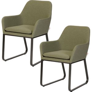 Exotan Fauteuil Buiten Plaza - Aluminium - Groen - Set van 2