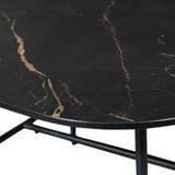 WOOOD Salontafel Vajen - Marmeren Look - Zwart - 38x70x70