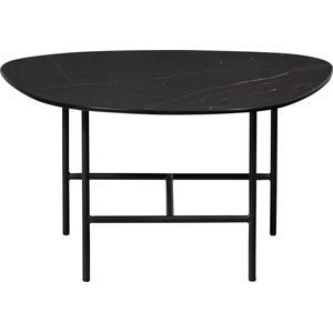 WOOOD - Vajen - Bijzettafel - Zwart - Marmeren Look - Ø 70 cm