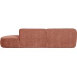 WOOOD Chaise Longue Polly - Polyester - Roze - 71x258x150/105: Speelse en organisch gevormde chaise longue uit de Polly-serie van WOOOD